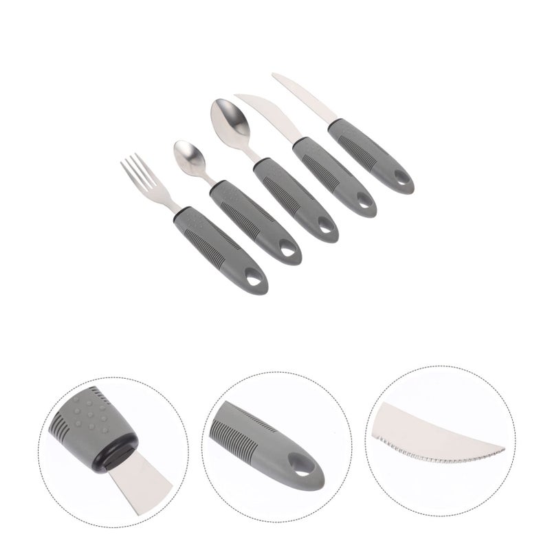 Lightweight Adaptive Utensils Set for Elderly Non Slip Tableware Portable for Home and Travel - Image 4