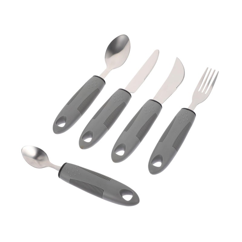 Lightweight Adaptive Utensils Set for Elderly Non Slip Tableware Portable for Home and Travel - Image 2