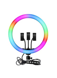 DIGI CORE 18 inch RGB Ring Light With Remote Control And Tripod Stand 2.1 Meter Height RGB Selfie Light And 360° 3 Phone Holder For Live Broadcast Youtube Instagram And Tik Tok Video Making  - Image 4