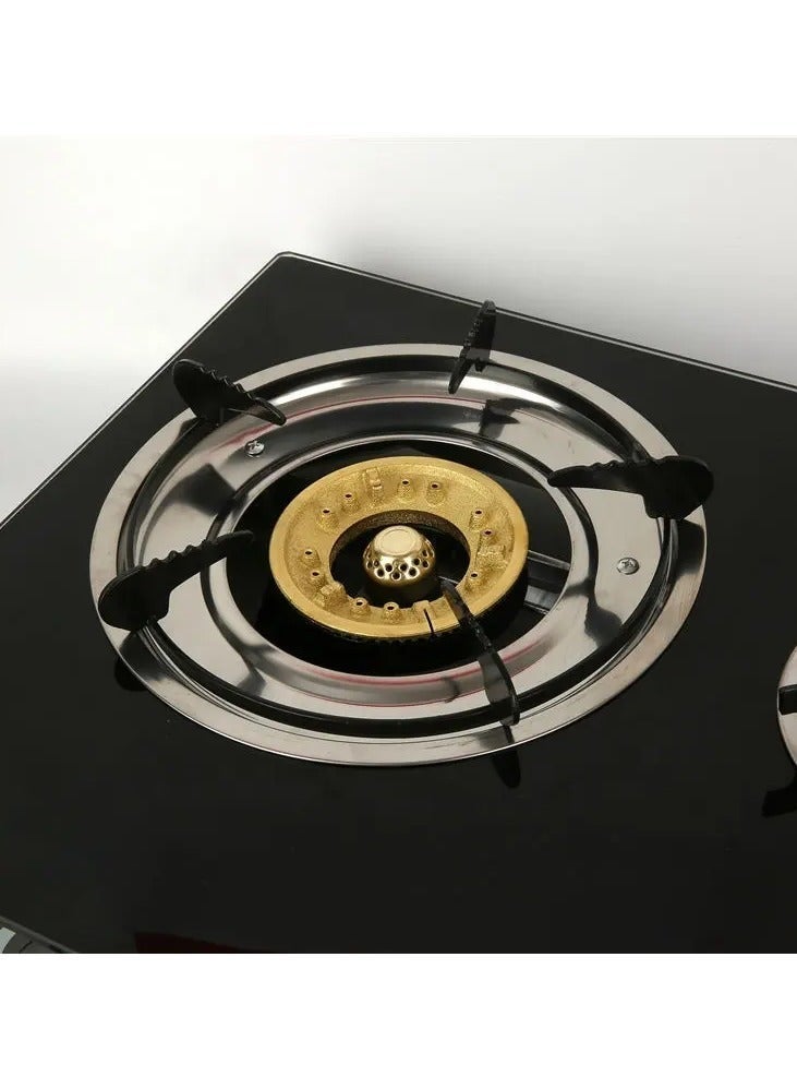 3 Burner Low Gas Consumption Automatic Glass Stove Black and Red - Image 4
