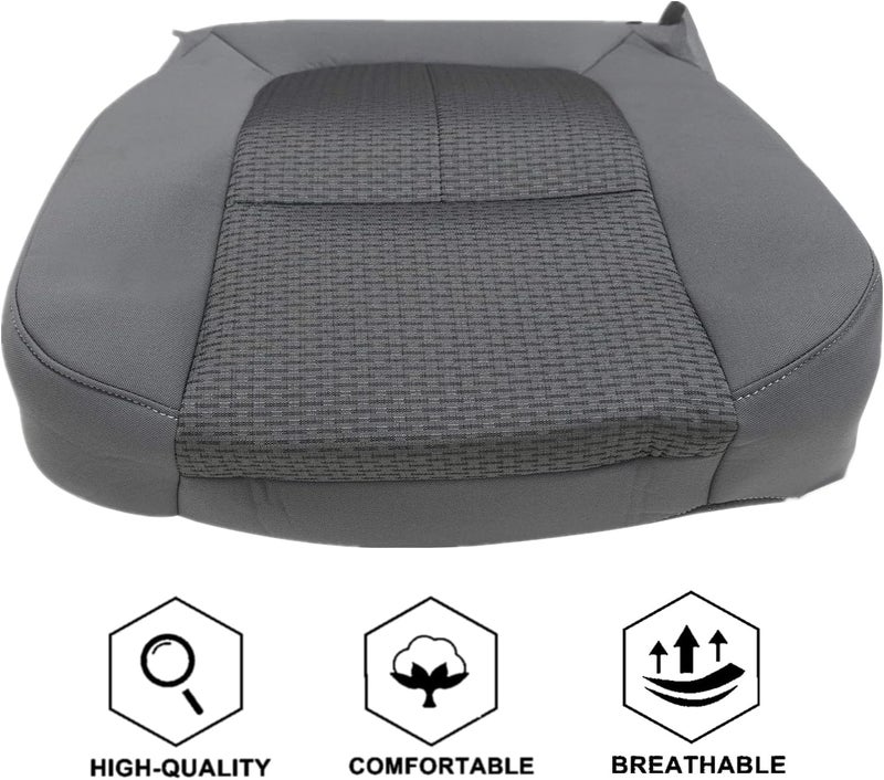 NLQR Front Driver Side Bottom Replacement Seat Cover - Steel Gray Cloth for Ford F250 F350 F450 F550 (2011-2016) - Image 5