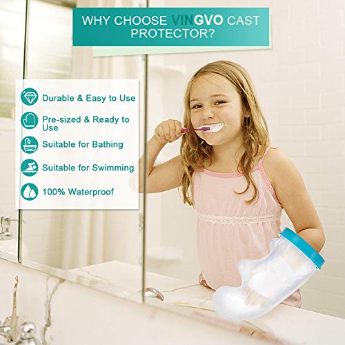 VINGVO Kids Toddler Hand Cast Cover,Waterproof Cast Protector Watertight Resuable Arm Cast Bandage Sleeve Bags with PVC Material for Broken Hand for Shower Wrist Wounds Fingers Surgery 14Inch - Image 5