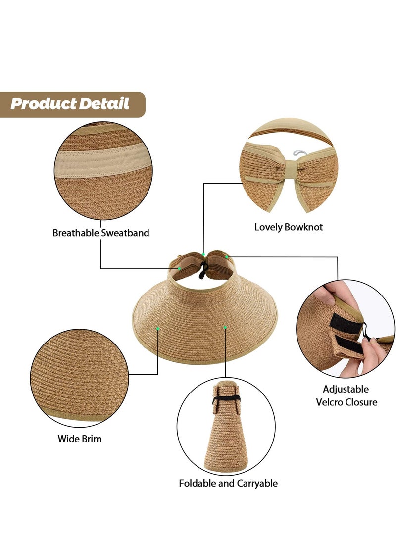 Women's Vacation Sun Hat Adjustable lightweight foldable straw hat for summer beach use UV-protective outdoor vacation party style - Image 3