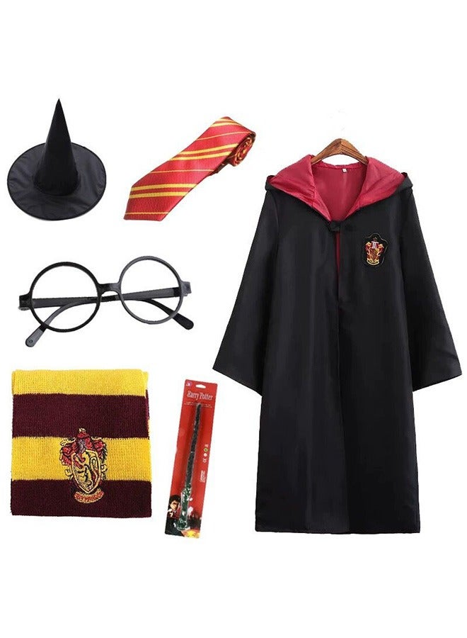 Compatible for Harry Potter Robe Costume,Harry Potter COS Performing Costume,6 Piece Harry Potter Magic Costume for Adults,Harry Potter Unisex Costume Robe Cape Harry Potter Cosplay Costume - Image 1