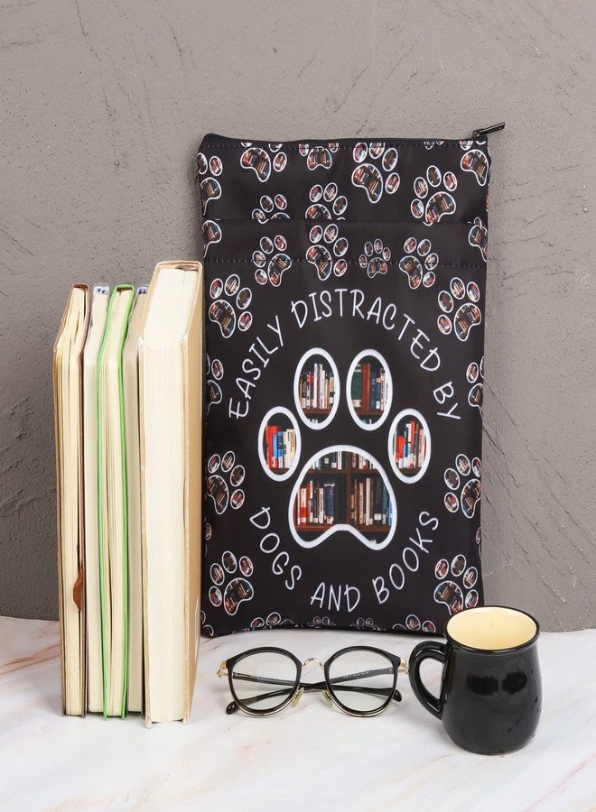 PLITI Book Lover Book Sleeve Dog Lover Gift Easily Distracted by Dogs and Books Book Protector for Animal Lover (Distracted Dogs Books BSBL) - Image 3