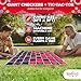 Swooc Games 2in1 Vintage Giant Checkers Tic Tac Toe Game WMat 3ft x 3ft 100 MachineWashable Canvas Giant Outdoor Games for Kids Yard Game for Kids Jumbo Lawn Set Large Checkers - Image 4