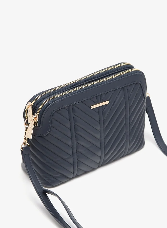 Flora Bella By Shoexpress Quilted Crossbody Bag with Zip Closure