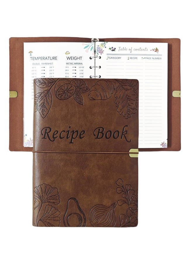 LEEVEEL Recipe Book to Write in Your Own Recipes, Organize Your Recipes, Recipe Binder (dark brown) - Image 1