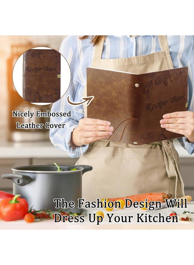 LEEVEEL Recipe Book to Write in Your Own Recipes, Organize Your Recipes, Recipe Binder (dark brown) - Image 4