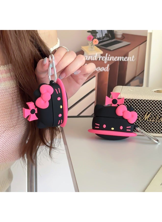 Generic - Cute Planet Kt Cat AirPods Pro For Apple Bluetooth Earphone Case 2/3/4 Generation Cartoon Protective Case For Women-Color:Black Pi Planet Kt Cat + Pendant-Applicable Models:AiProds 3(2021) - Image 1