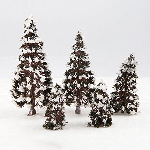 Yetaha 16PCS Mixed Scale Model Cedar Trees Snow Diorama Train Railway Winter Scenery, Height 6/8/10/12cm Each 4PCS - Image 2