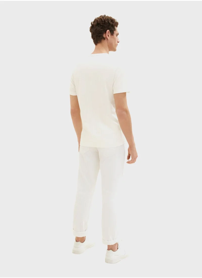 TOM TAILOR Text Print Crew Neck T-Shirt