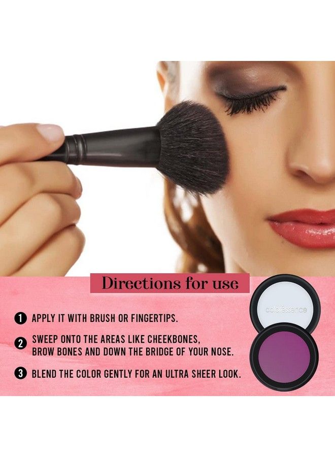 Coloressence Satin Smooth Highlighter Natural Pearl Finish Face Makeup Blusher Amber Peach - Image 4