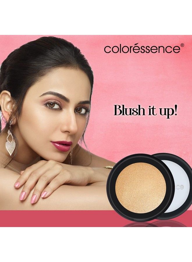 Coloressence Satin Smooth Highlighter Natural Pearl Finish Face Makeup Blusher Amber Peach - Image 5