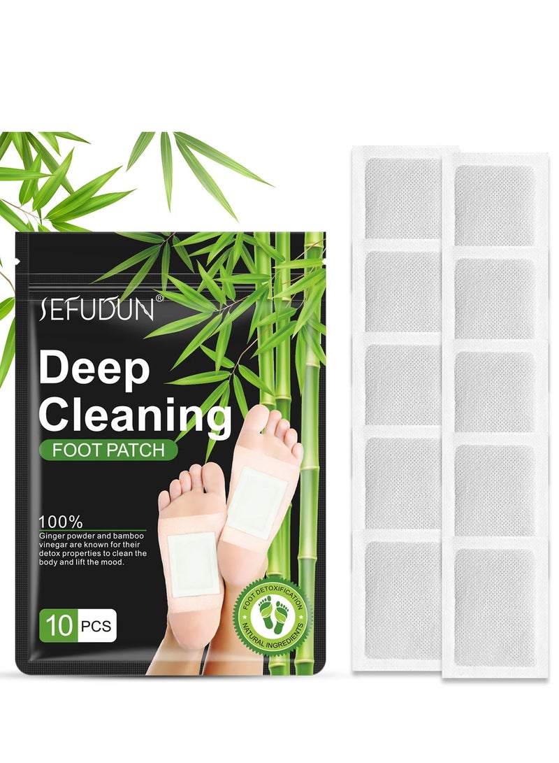 Sefudun Natural Detox Foot Care Patches, Deep Cleansing Herbal Bamboo Wormwood Ginger, Detox Foot Patch,10pcs - Image 3
