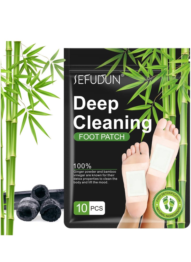 Sefudun - Natural Detox Foot Care Patches, Deep Cleansing Herbal Bamboo Wormwood Ginger, Detox Foot Patch,10pcs - Image 1