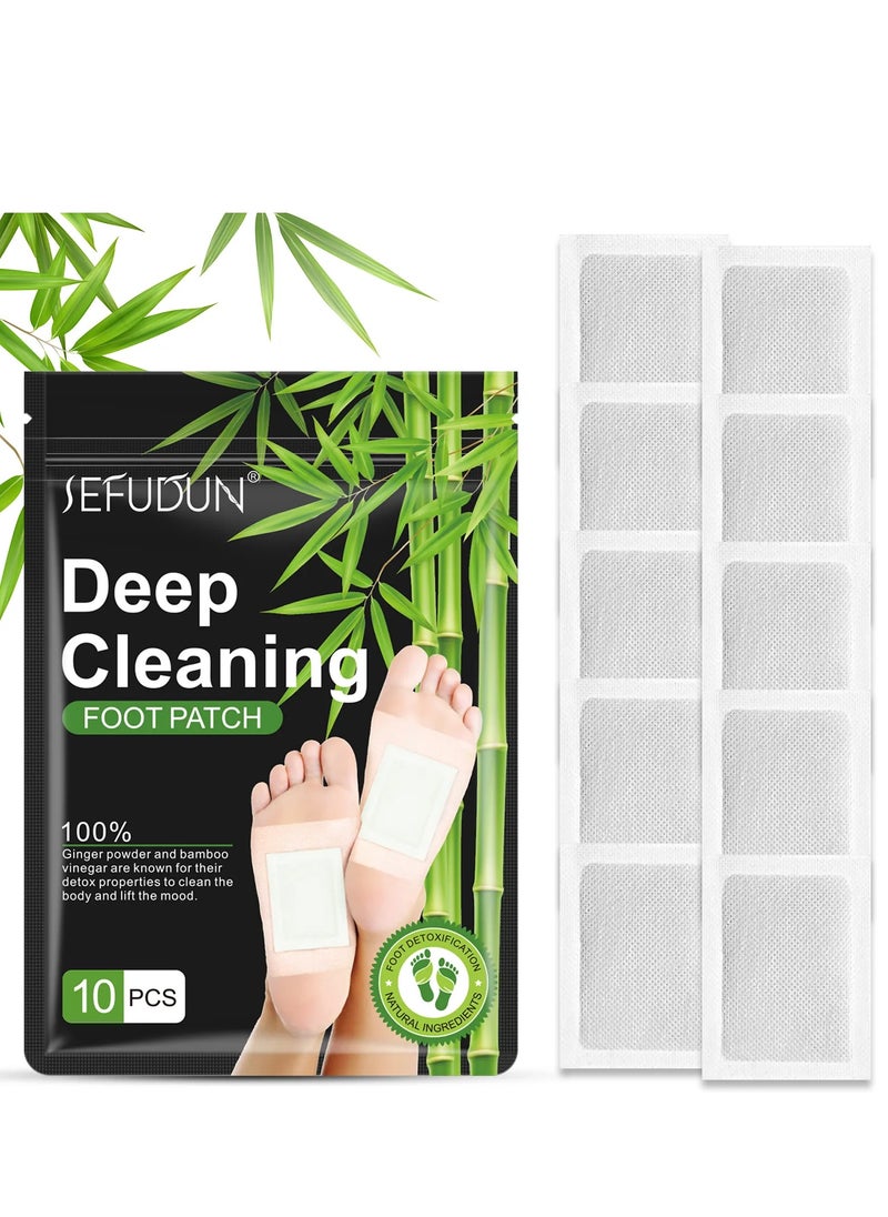Sefudun - Natural Detox Foot Care Patches, Deep Cleansing Herbal Bamboo Wormwood Ginger, Detox Foot Patch,10pcs - Image 1