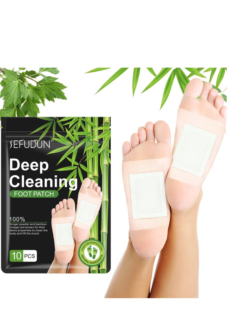 Sefudun - Natural Detox Foot Care Patches, Deep Cleansing Herbal Bamboo Wormwood Ginger, Detox Foot Patch,10pcs - Image 1