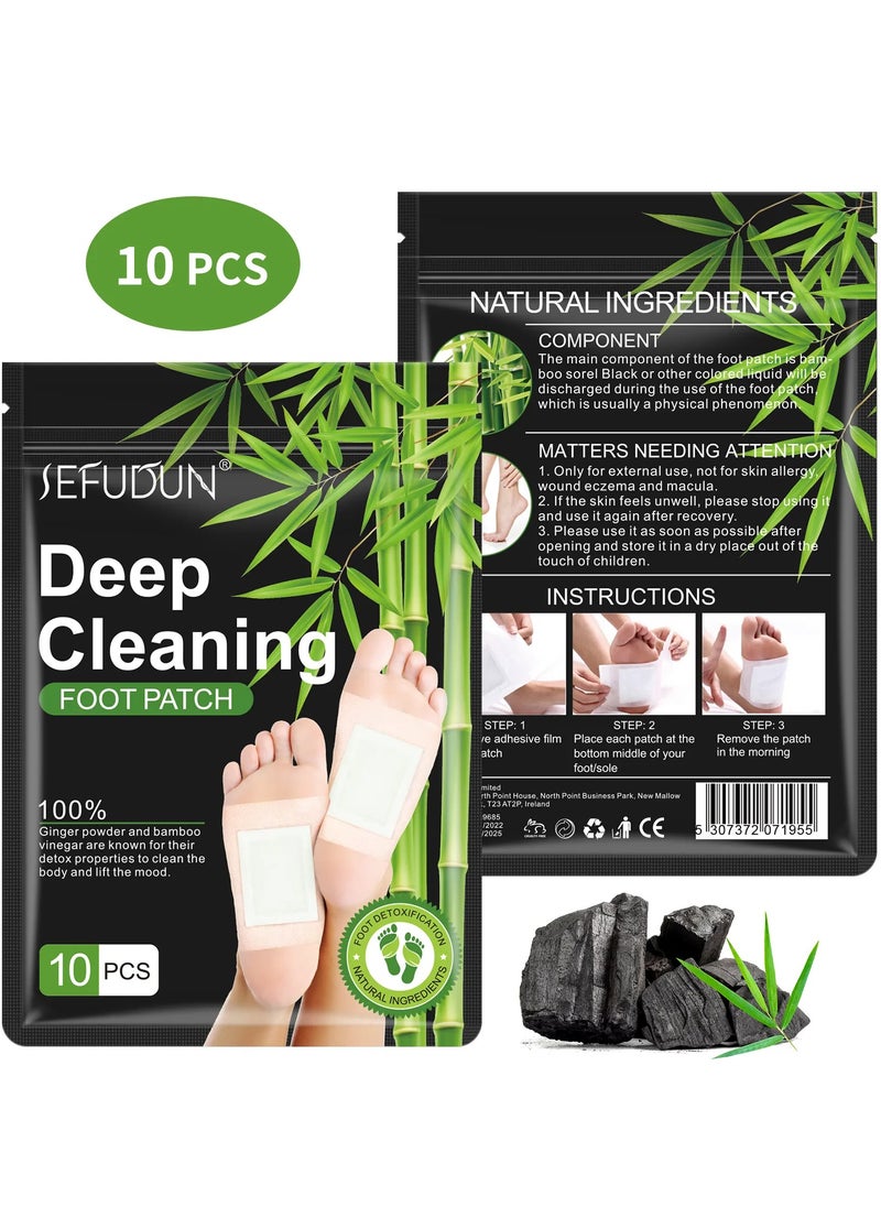 Sefudun - Natural Detox Foot Care Patches, Deep Cleansing Herbal Bamboo Wormwood Ginger, Detox Foot Patch,10pcs - Image 1