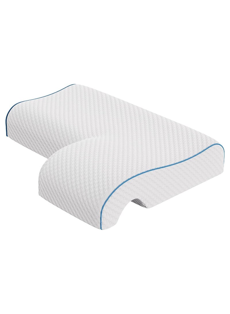 Memory Foam Cuddle Pillow, Ergonomic Anti Pressure Couples Pillow with Arm Hole, Great for Cuddling, Neck & Shoulder Pain, Side Sleepers - Image 1
