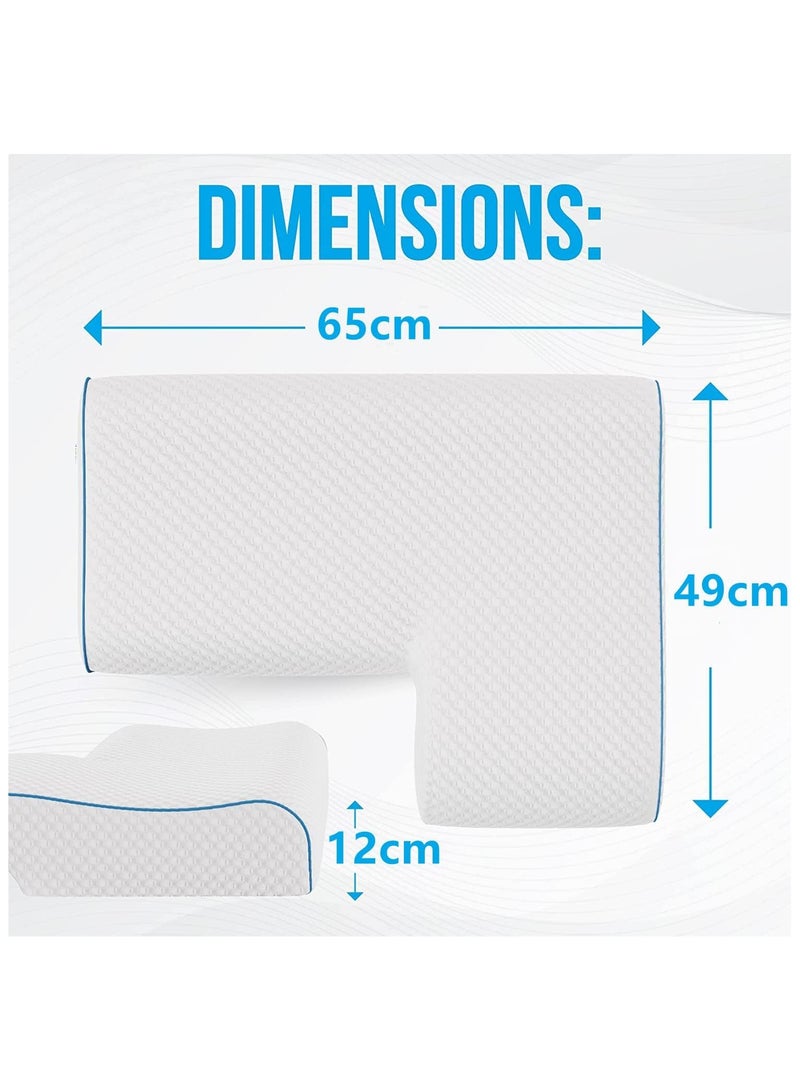 Memory Foam Cuddle Pillow, Ergonomic Anti Pressure Couples Pillow with Arm Hole, Great for Cuddling, Neck & Shoulder Pain, Side Sleepers - Image 3