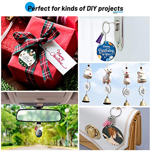 Cruzix Sublimation Blanks Keychains Products, 80 PCS Keychains Tag Bulk with 2 Inch Heat Transfer Double-Side Round Coasters Blanks, Key Chains, Tassels, Jump Rings for Ornament Making DIY Art Craft Supplies - Image 2