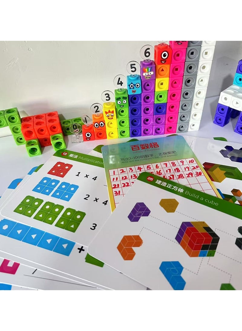 Number Blocks Math Cubes 1-10 Activity Set, Mathematics Enlightenment, Counting Blocks, Linking Cubes, Educational Learning Toys for Ages 3+ Kids, Number Games, Math Manipulatives Kindergarten - Image 3