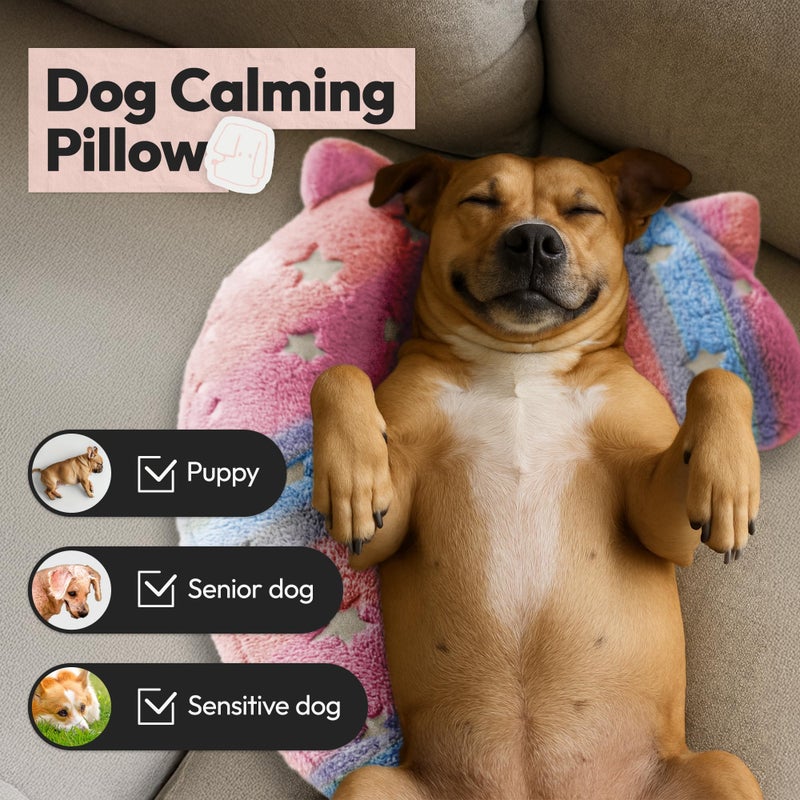 POMESEA Calming Dog Pillow, Glow in The Dark, Soft Question Mark Shape for Dogs, Kids, Adults - Washable, Cozy Body Pillow Bed Gift (L Pink) - Image 3