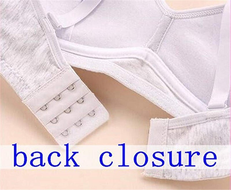 MANJIAMEI Women Teen Girls Thin Cotton Breathable Sports Bra Wire Free Push up Running A-Cup Bra Solid 3 Pack 32 - Image 4