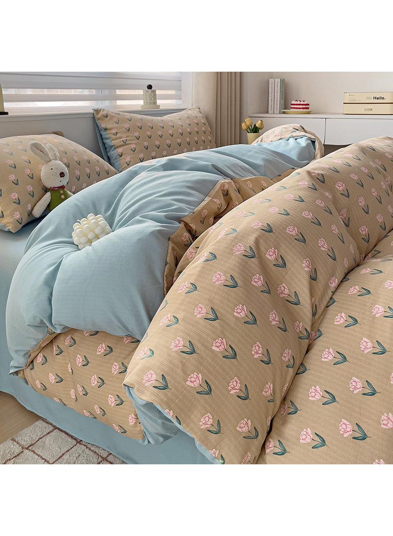 Bluejw Pure Cotton Washable Bed Sheet And Duvet Cover Bed Linen Set  - Image 1