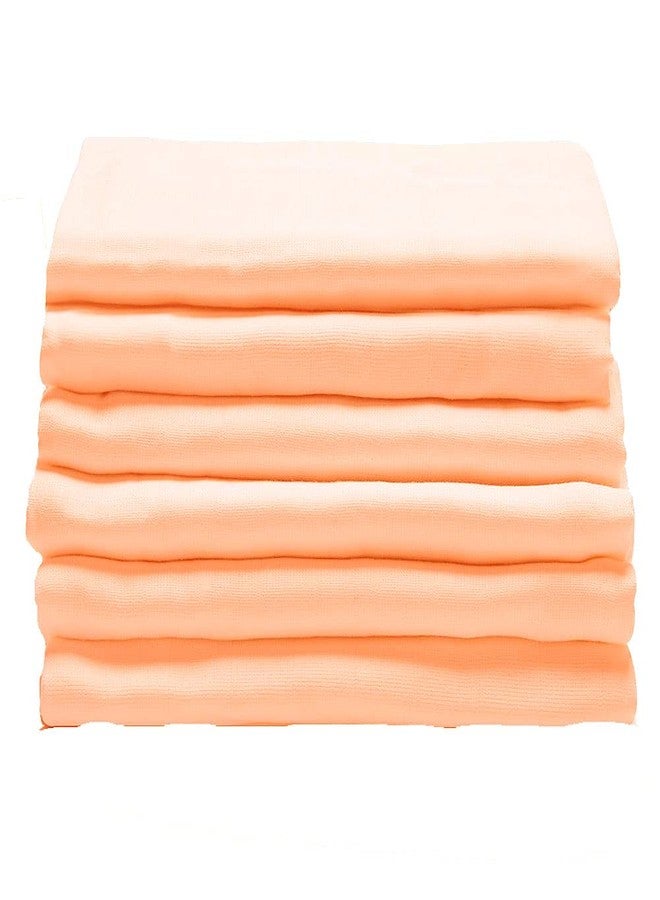 Ans (with Label) Nappy Cloth Soft Pure Cotton and Highly Absorbent for Newborn Baby Upto 6 Month Age (70x70 cms) (Peach, 12 Piece) - Image 2