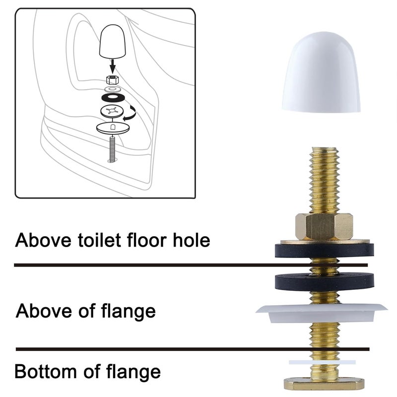 iFealClear Extra Thick Toilet Wax Ring Kit, Wax Ring with Brass Bolts, PE Flange and Retainer Washers, Ring Seal for Floor Outlet Toilet Bowls, Fits 3 Inch and 4 Inch Waste Lines - Image 5