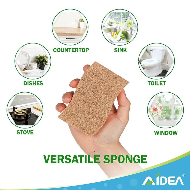 AIDEA Sponges Non Scratch, 6Count, Natural Sponge for Non Stick Cookware, Sponges Kitchen, Cellulose Scrub Sponge for Dishes, Cleaning Power for Kitchen, Bathroom, Household - Image 5
