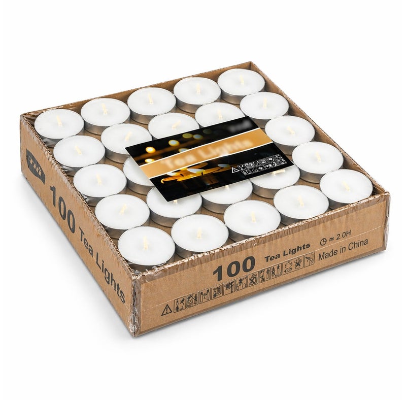 O2. 100PCS Tealight Candles Pack – Long-Lasting Mini Decorative Candles for Home Décor, Weddings, Ramadan Decorations & Special Events - Image 1