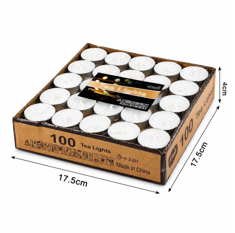 O2. 100PCS Tealight Candles Pack – Long-Lasting Mini Decorative Candles for Home Décor, Weddings, Ramadan Decorations & Special Events - Image 3
