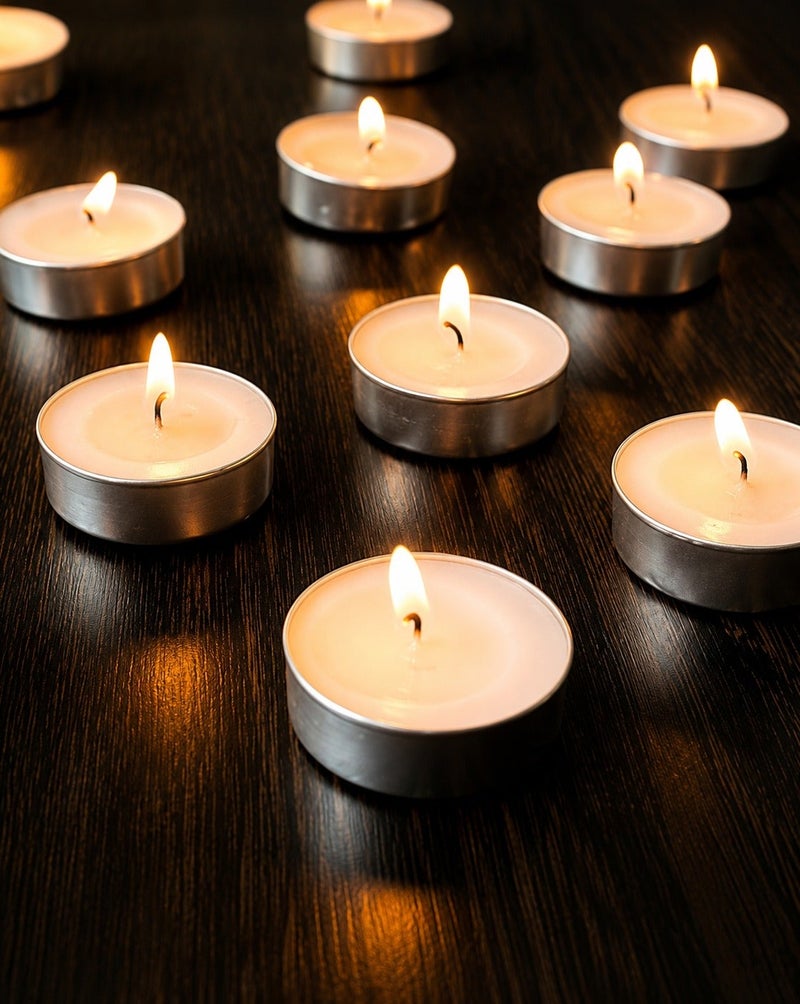 O2. 100PCS Tealight Candles Pack – Long-Lasting Mini Decorative Candles for Home Décor, Weddings, Ramadan Decorations & Special Events - Image 4