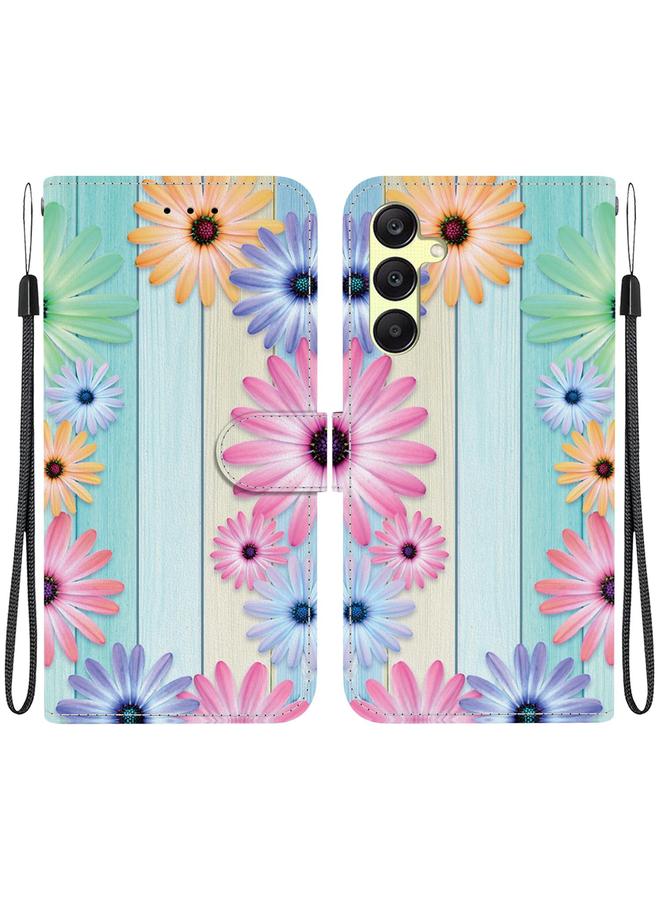 اس-توب جراب لهاتف Samsung Galaxy A25 5G مصنوع من الجلد برسومات ملونة وملمس كريستالي - Image 1