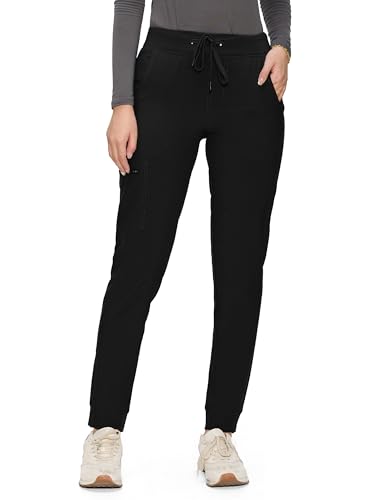 COZYFIT Medical Scrub Pants for Women - Soft Stretch,Drawstring Jogger Pants with 5 Pockets,Black,XL - Image 2