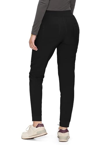 COZYFIT Medical Scrub Pants for Women - Soft Stretch,Drawstring Jogger Pants with 5 Pockets,Black,XL - Image 3