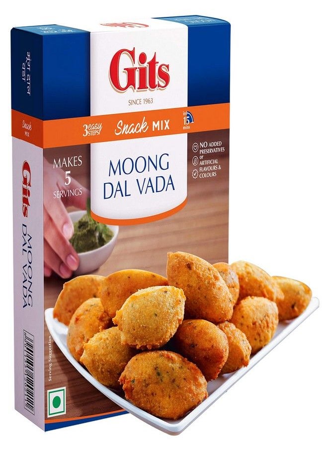 Gits Gits Instant Moong Dal Vada Snack Mix, Pure Veg, Indian Snack Mix, 200g  - Image 1