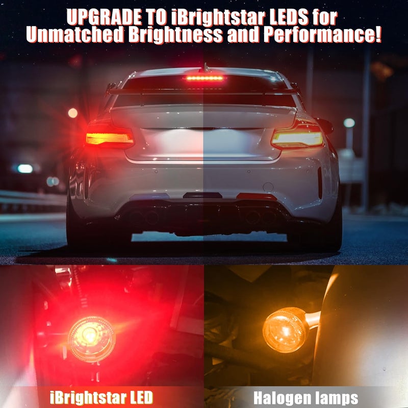 iBrightstar 7443 LED Bulb Red, 7440 LED Brake Light Bulbs Super Bright for Rear Brake Lights and Tail Lights, 2 Pack - Image 3