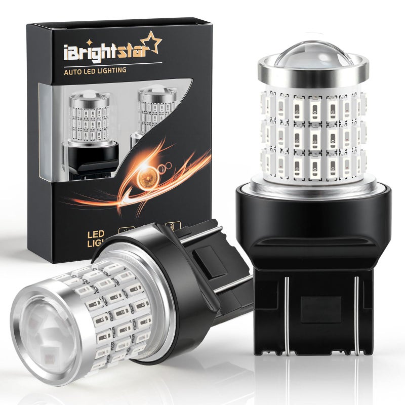 iBrightstar 7443 LED Bulb Red, 7440 LED Brake Light Bulbs Super Bright for Rear Brake Lights and Tail Lights, 2 Pack - Image 1