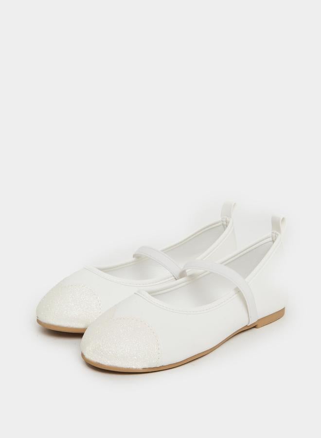 Styli White Glitter Toe Ballerinas - Image 2