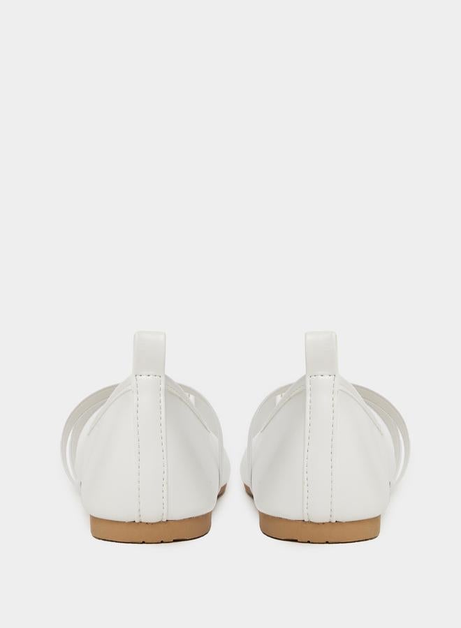 Styli White Glitter Toe Ballerinas - Image 4