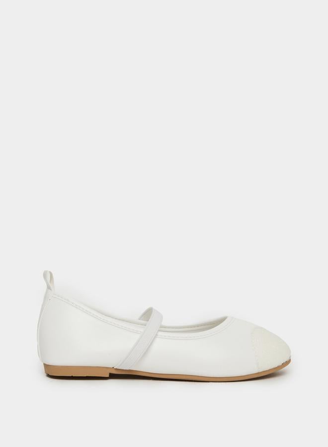 Styli White Glitter Toe Ballerinas - Image 1