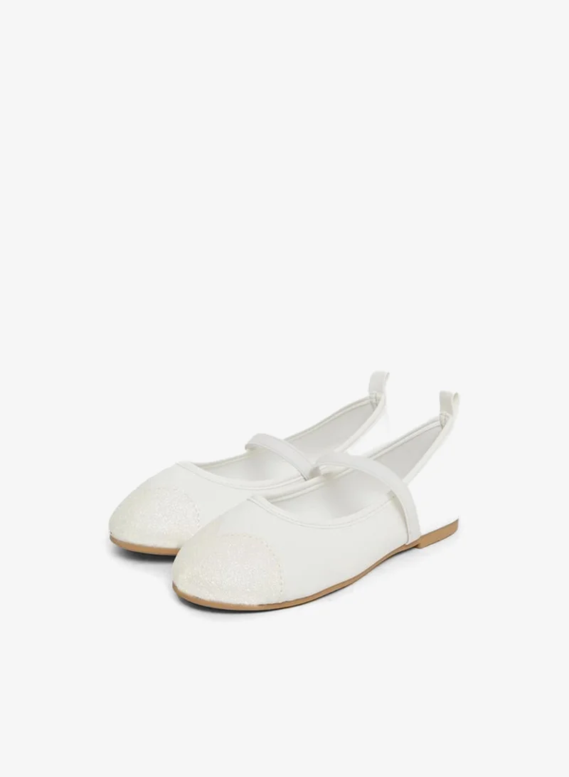 Styli Styli White Glitter Toe Ballerinas
