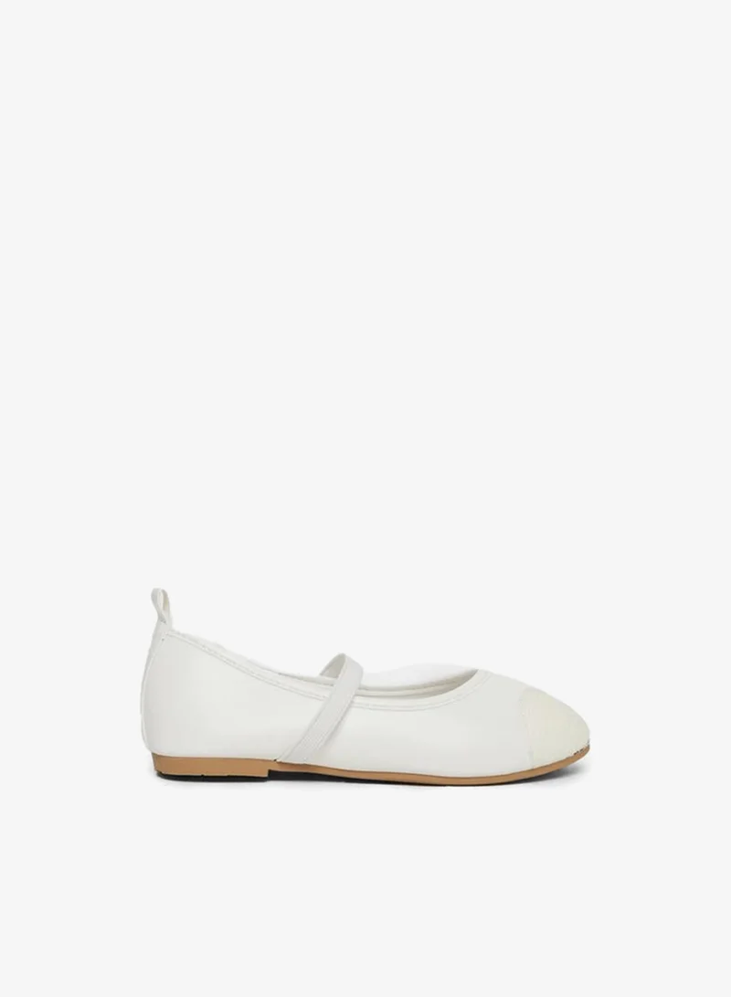 Styli Styli White Glitter Toe Ballerinas