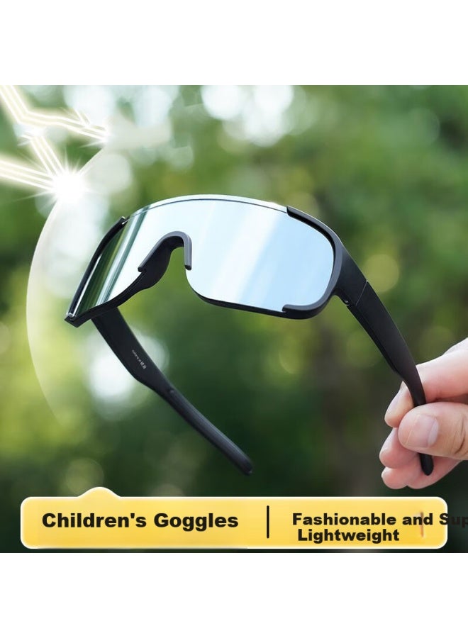 Boshide Children'S Cycling Sunglasses Uv Protection Mountain Climbing Goggles Outdoor Sports Black Frame White Mercury (Children'S Style) - Image 4