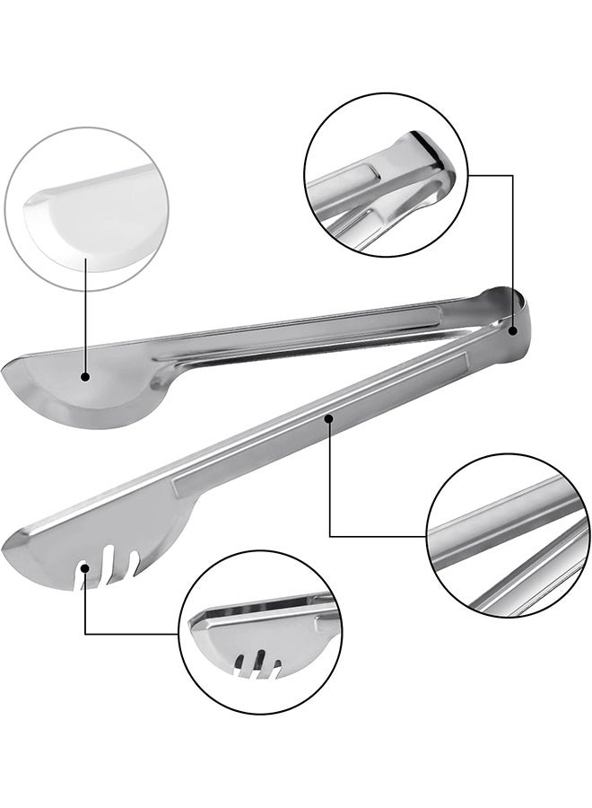 اتش واي خدمة ملقط المطبخ ملقط ، ملقط تقديم طعام من الفولاذ المقاوم للصدأ ، ملقط طعام للطبخ وتقديم المعكرونة والسلطات واللحوم والخضروات ، 12 بوصة - Image 2