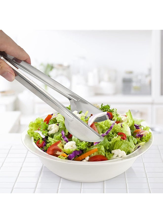 اتش واي خدمة ملقط المطبخ ملقط ، ملقط تقديم طعام من الفولاذ المقاوم للصدأ ، ملقط طعام للطبخ وتقديم المعكرونة والسلطات واللحوم والخضروات ، 12 بوصة - Image 4